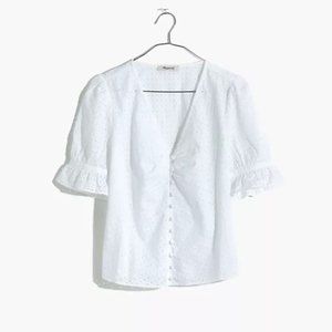 White Eyelet Madewell Blouse